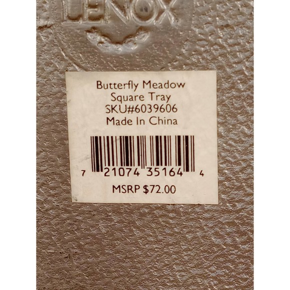 LENOX BUTTERFLY MEADOW METAL SERVE WARE ALL PURPOSE SERVING TRAY 13 INCHES - Picture 3 of 5